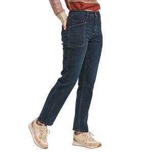 DEAR JOHN Jodi Straight Jeans 25 Medium Wash Patch Pocket Stretch EUC